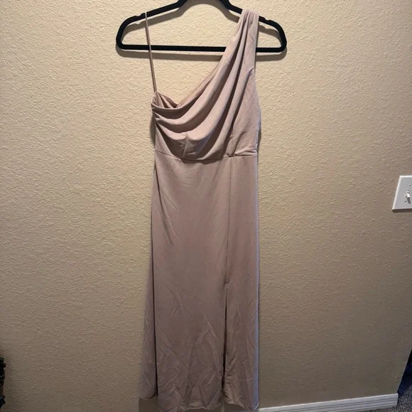 Birdy Grey One-Shoulder Kira Dress in Taupe - Picture 3 of 8